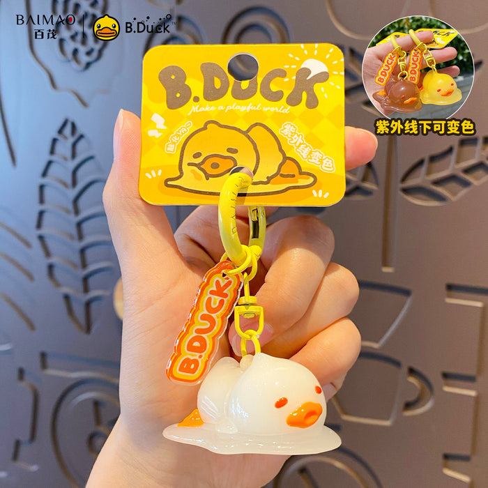 Wholesale Chic B Duck Light Changing Keychain Pendant Cute PVC Bag Charm Car Key Accessory