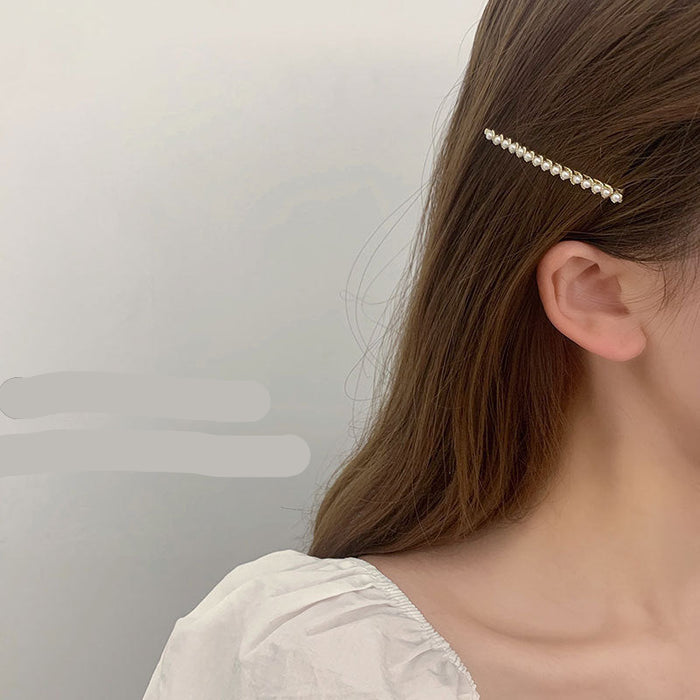 Wholesale  Pearl Hairpin Women's Fine Side Broken Hair Bangs Clip One-word Clip Hairpin Clip Headwear