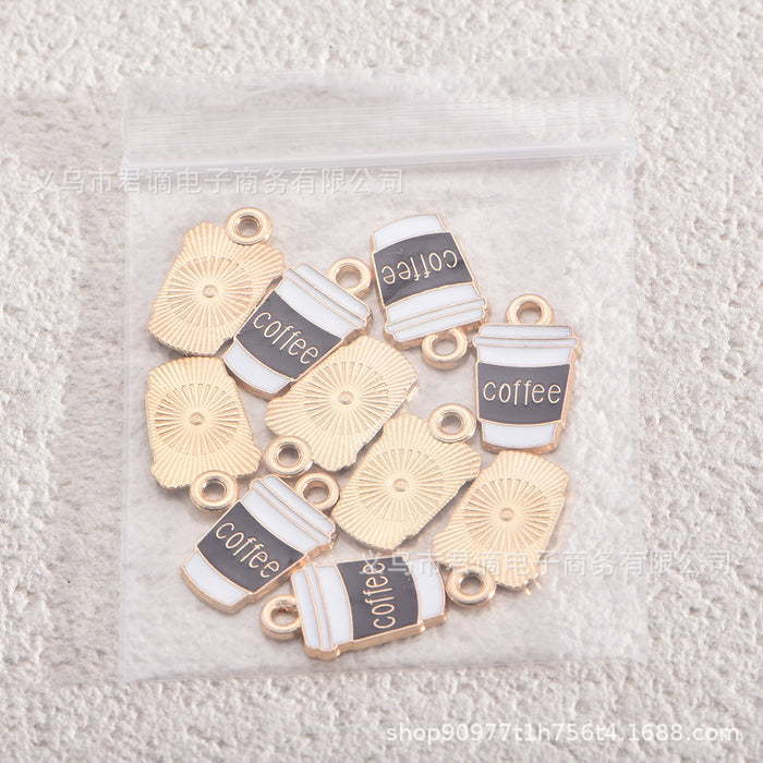 Wholesale compact coffee cup jewelry pendant pendant keychain earrings pendant