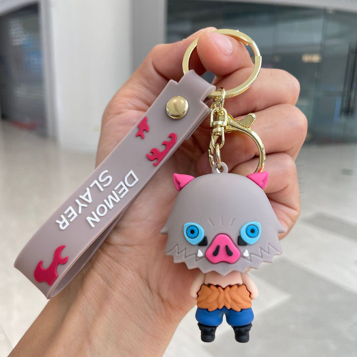 Wholesale Q-version keychain, backpack pendant, soft rubber figurine, car keychain, student gift