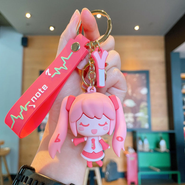 Wholesale Two-Dimensional Beautiful Girl School Bag Jewelry Keychain