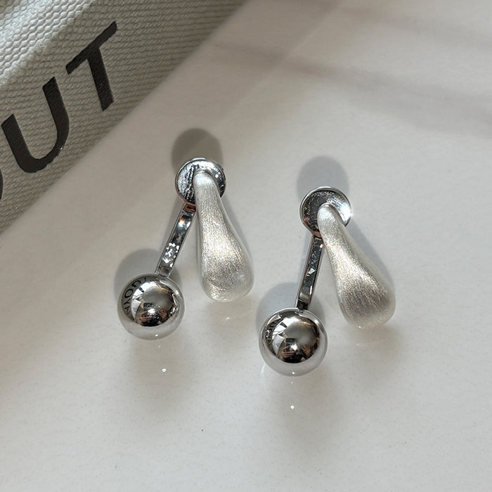 Wholesale Silver Needle Retro Brushed Water Drop Earrings, Light Luxury, High Grade, Elegant and Elegant, Earrings and Accessories