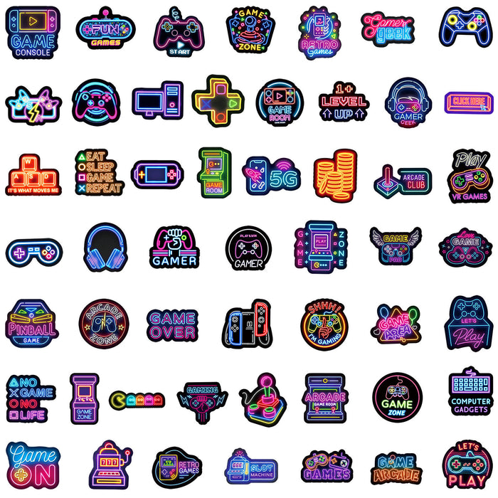 Wholesale 100pcs Neon Game Controller Graffiti Stickers Luggage Car Notebook Skateboard Water Cup Waterproof Decorative Stickers