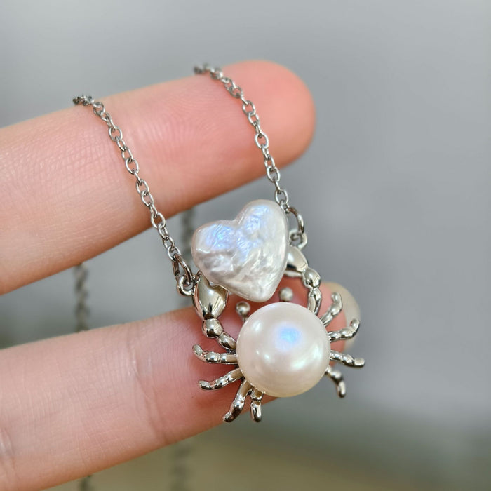Wholesale Marine Series Pendant Cute Crab Jellyfish Goldfish Pendant Necklace Plated with 18K Gold