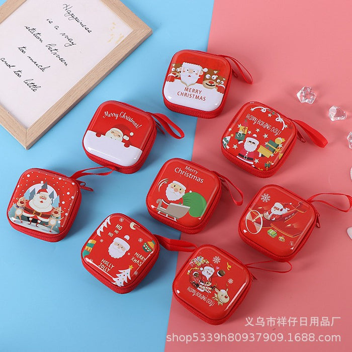 Wholesale Christmas Round Cartoon Tinplate Coin Purse Wallet JDC-WT-Xiangz002