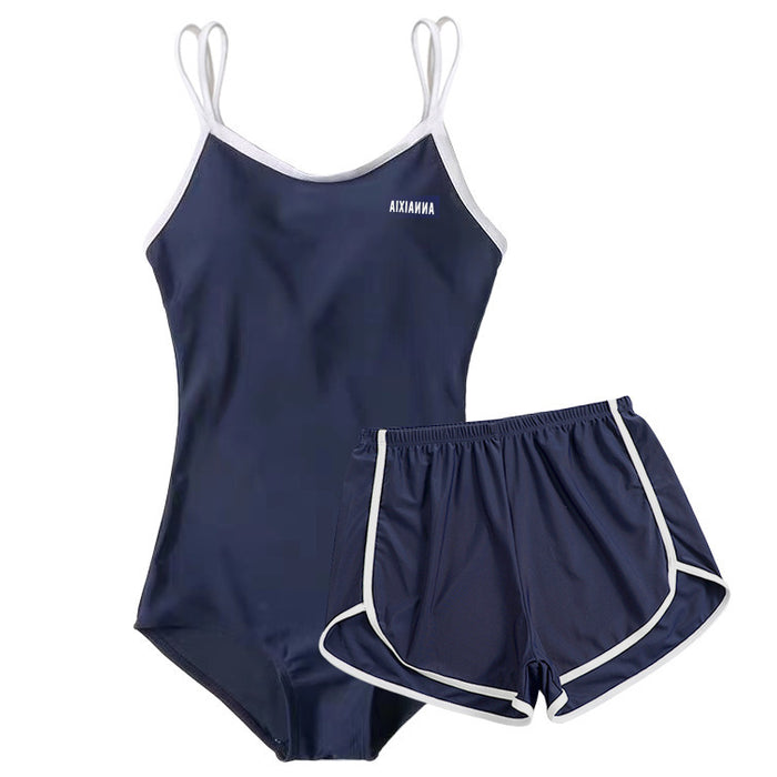 Wholesale New one-piece swimsuit two-piece set, sexy, stomach covering, conservative, soaking in hot springs for students