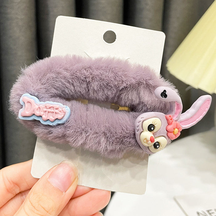 Wholesale Cute plush cartoon side clip hair clip