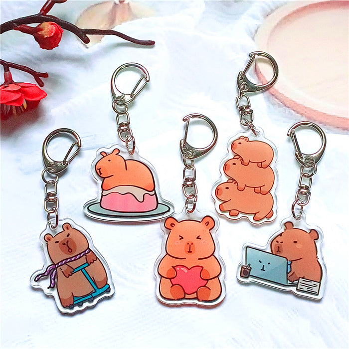 Wholesale Cartoon Keychain Acrylic Double-Sided Key Ring