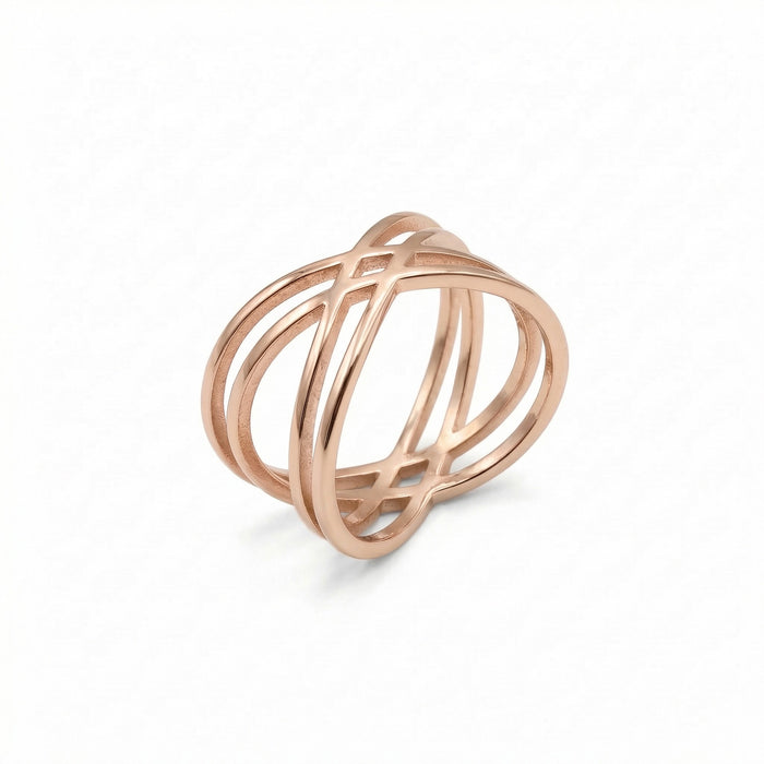 Wholesale French Vintage Cross-Over Openwork Ring