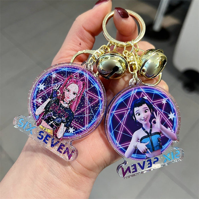 Wholesale 5 PCS KPOP Cute Cartoon Double-Sided Acrylic Keychains
