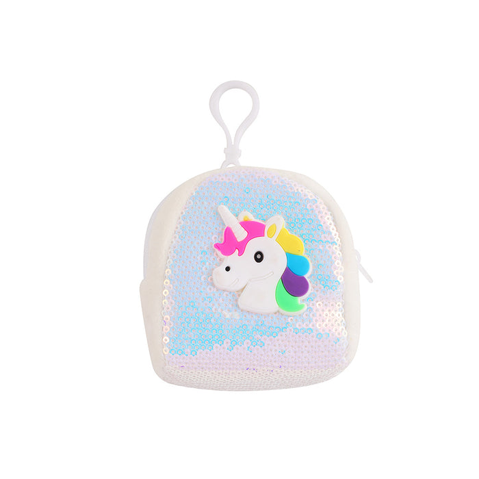 Wholesale Sequin Unicorn Coin Purse Children' s Cartoon Portable Coin Headset Storage Bag Cute Mini Bag