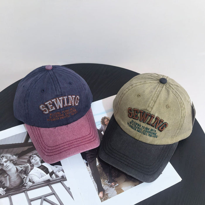 Wholesale Versatile duckbill hat washed with retro embroidery, used sun hat, casual sun protection baseball hat