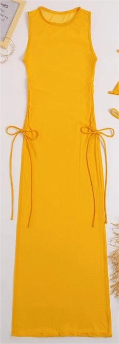 Wholesale Solid Color Long Skirts, Swimwear, Sunscreen Cover Up Three Piece Set (F) JDC-SW-HongSheng001