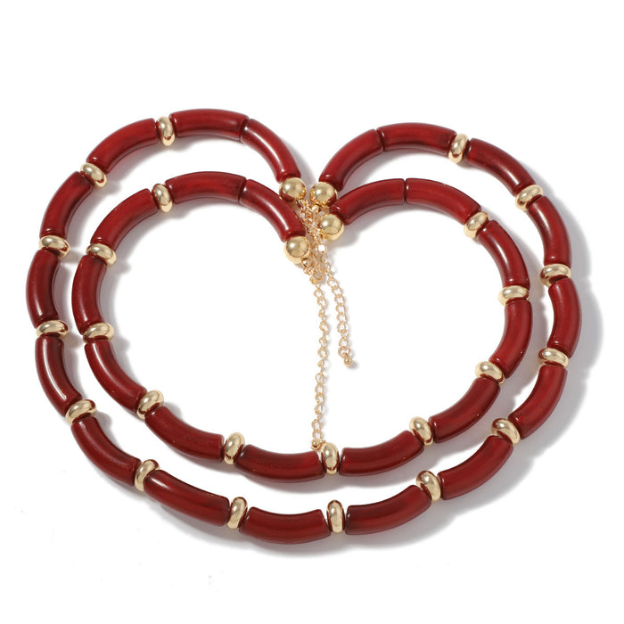 Wholesale multi-layered stacked bamboo necklace bracelet suit all-match temperament women's
