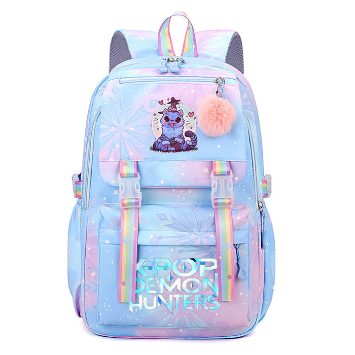 Wholesale Cartoon-themed printed student backpack rainbow double-shoulder bag