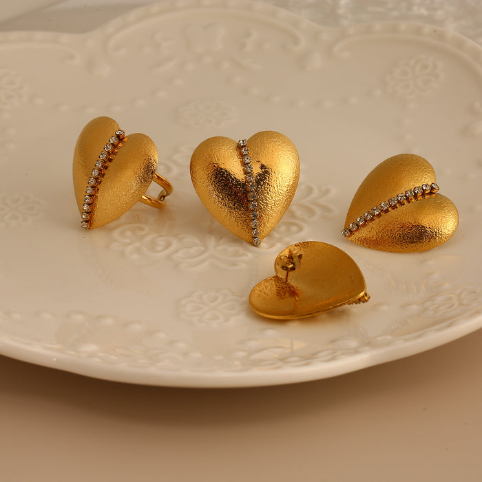 Wholesale Fashionable and high-end stainless steel zircon inlaid earrings with personality and temperament that do not fade, earrings rings with color preservation wholesale