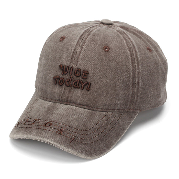 Wholesale Vintage Embroidered Baseball Cap – Grey Distressed Cotton Sun Protection Women' s Fashion Hat