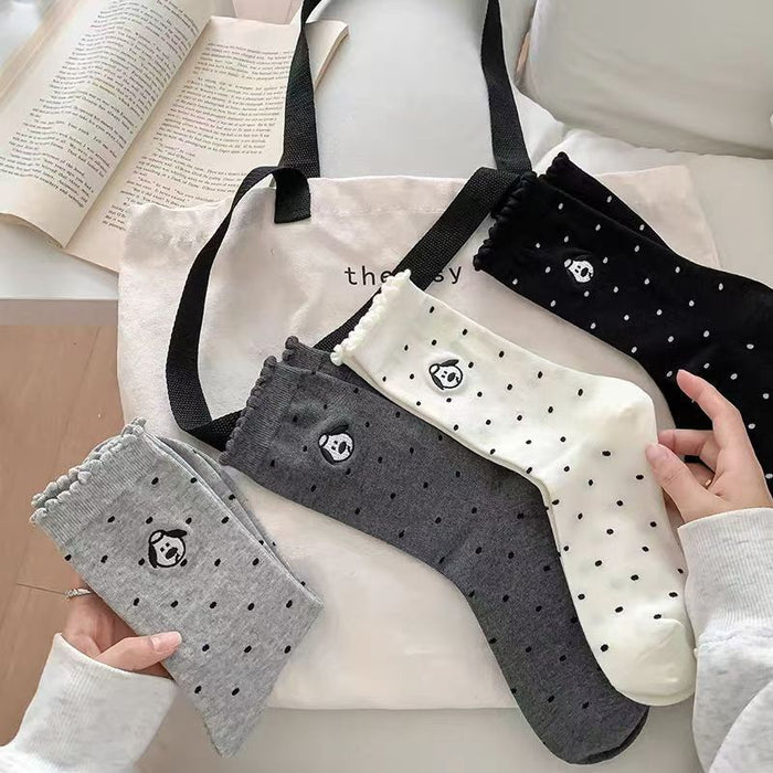 Wholesale Socks, tube socks, cartoon cute lace, polka dot pile socks