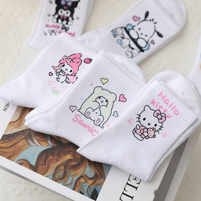 Wholesale Cartoon white ankle socks