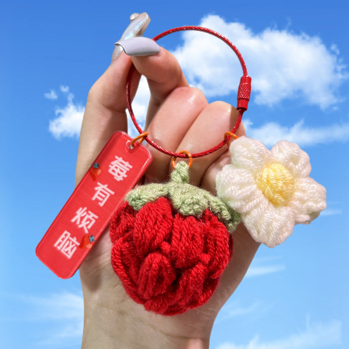 Wholesale Cute yarn crochet car keychain bag pendant