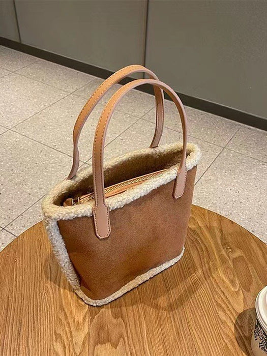 Wholesale Large-capacity plush frosted handbag for autumn and winter