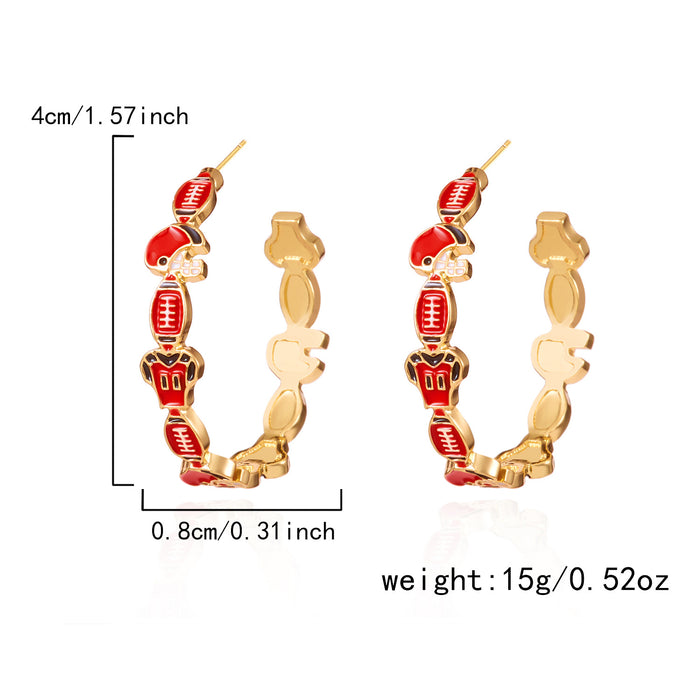Wholesale Sports Series Earrings Rugby ing Earrings