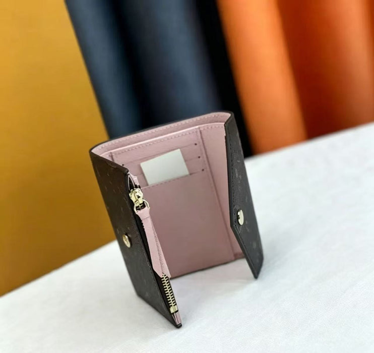 Wholesale Classic Plaid Genuine Leather Short Tri-Fold Wallet Fashion Accessory for Women Boutique