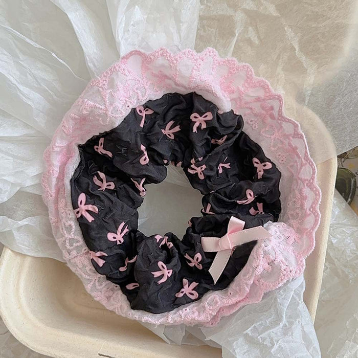 Wholesale Bow Pink Lace Fabric Hairband JDC-HS-Suim001