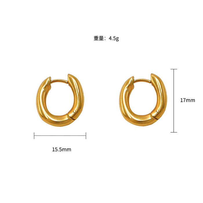 Wholesale square smooth titanium steel earrings