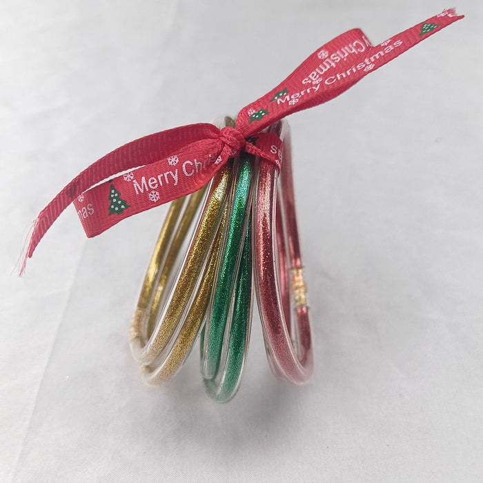 Wholesale Christmas Theme Silicone Gold Powder Bracelet