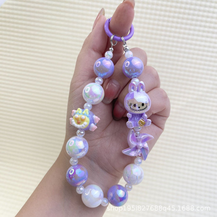 Wholesale Cartoon windmill hand-painted beads mobile phone chain bag decoration pendant accessories mobile phone chain