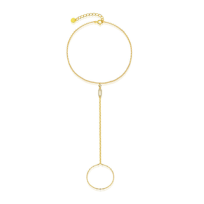 Wholesale New hollowed out geometric finger chain, high-end, niche, light luxury, classic accessory