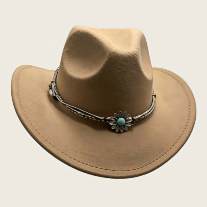 Wholesale Retro Cowboy Hat Wide Brim Wool Felt Sun Protection Fashion Accessory