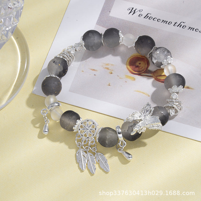 Wholesale Frosted Gradient Glass Beaded Bracelet for Women