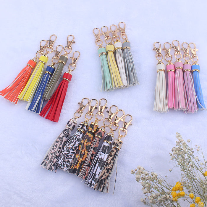 Wholesale Leather tassel pendant accessories tassel  gold buckle keychain tassel bracelet bracelet accessories