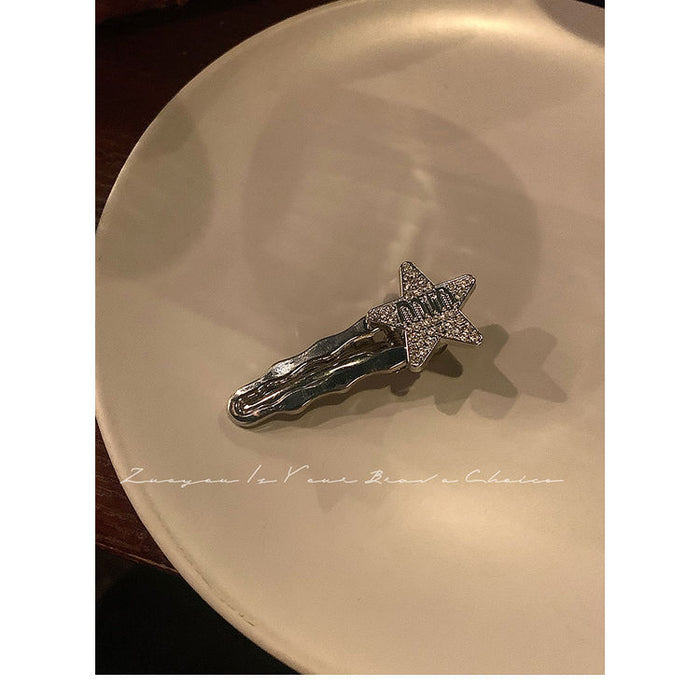 Wholesale flash Diamond hairpin female side  clip duckbill clip