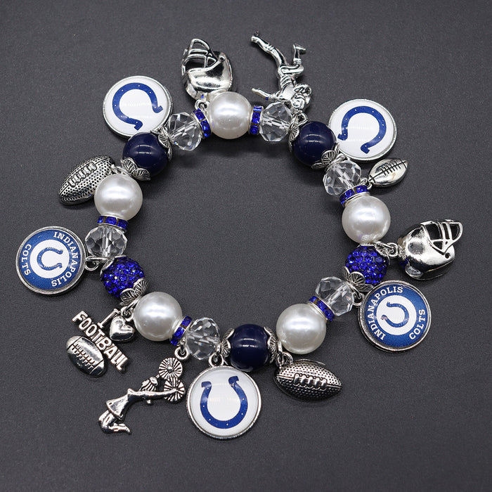 Wholesale Soccer Team Stretch Beaded Bracelet Unisex Steelers Saints