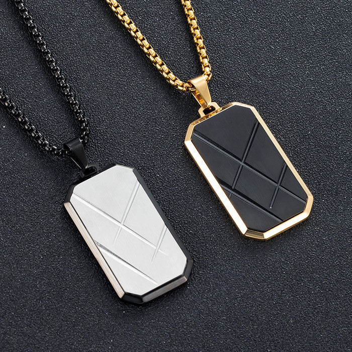 Wholesale Octagonal Facet Pendant for Men Stainless Steel Necklace JDC-NE-XingGang002
