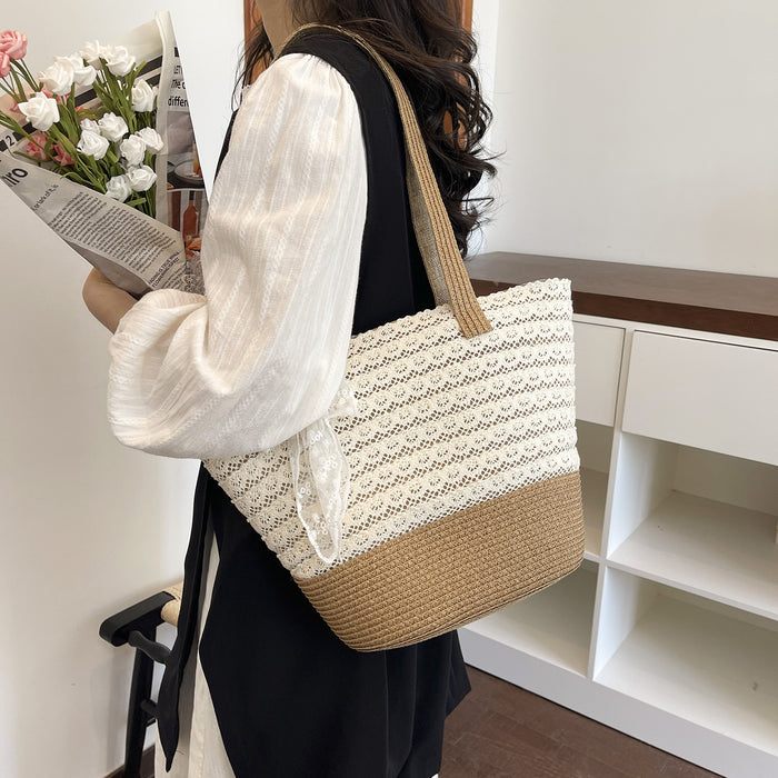 Wholesale Trendy Summer Woven Tote Bag Beach Vacation Everyday Fashion Accessory