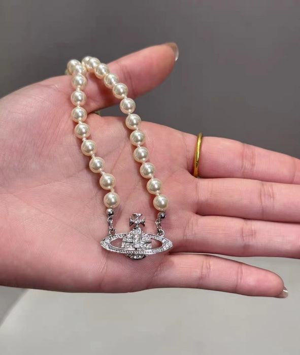 Wholesale  Saturn Necklace  Bead Clavicle Chain pearl necklace