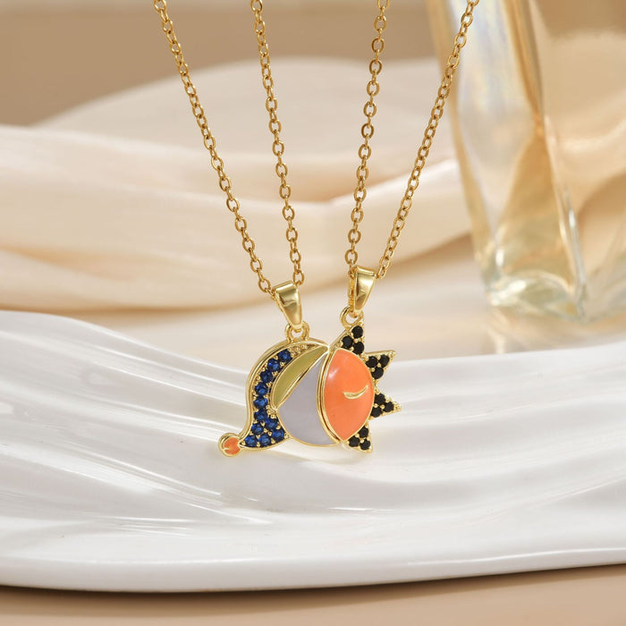 Wholesale Cartoon rainbow heart magnetic interlocking choker necklace