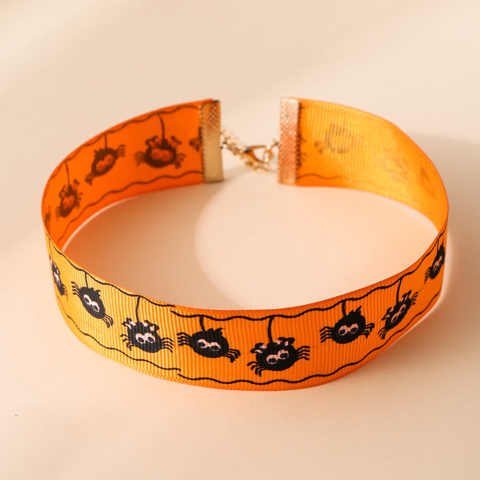 Wholesale Halloween Fabric Ghost Spider Cute Cartoon Necklace JDC-NE-JunJie001