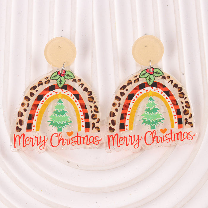 Wholesale Christmas Tree English Clown Acrylic Earrings Cartoon Pistol Earrings