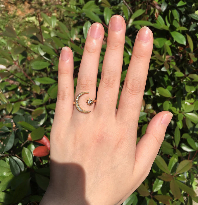 Wholesale Crescent Star Moon Ring