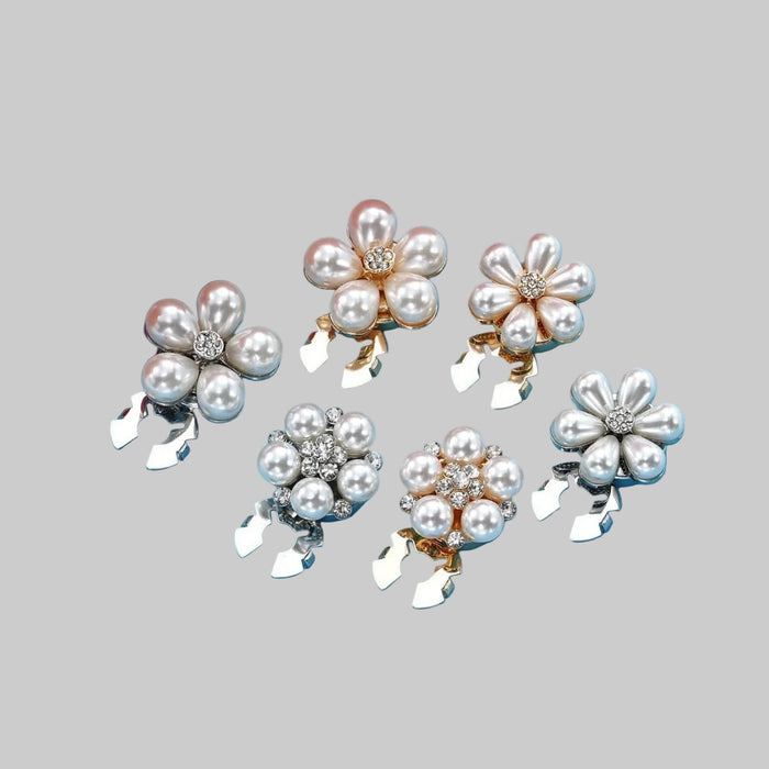 Wholesale Pearl Flower Metal Button Decoration