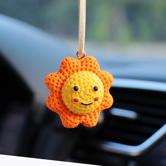 Wholesale Resin Rainbow Sun Car Rearview Mirror Pendant Decorative Car Ornament