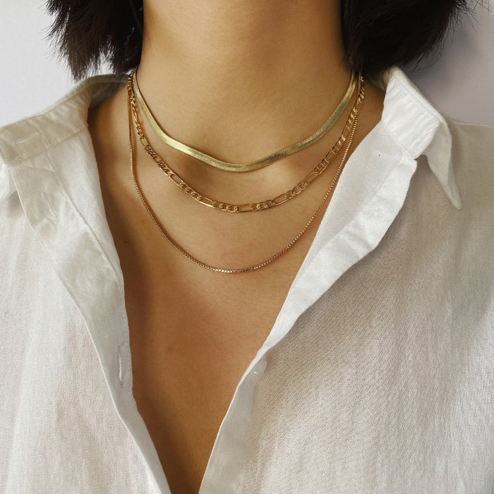 Wholesale Fashion Simple Multi-layer Stacked Necklace Short Three-layer Necklace Clavicle Chain