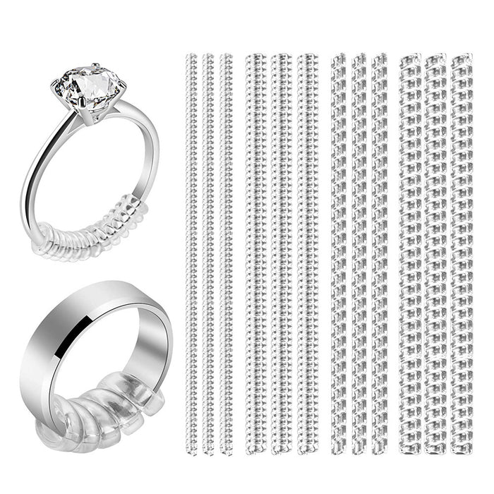 Wholesale Gold transparent plastic invisible ring size spring rope transparent ring adjuster