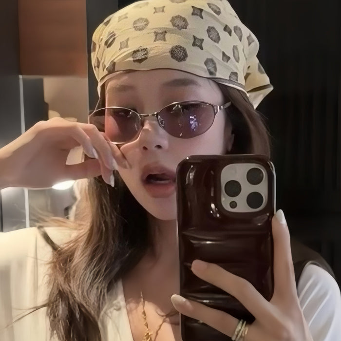 Wholesale Hot girl sunglasses, women's high-end retro metal cat eye sunglasses