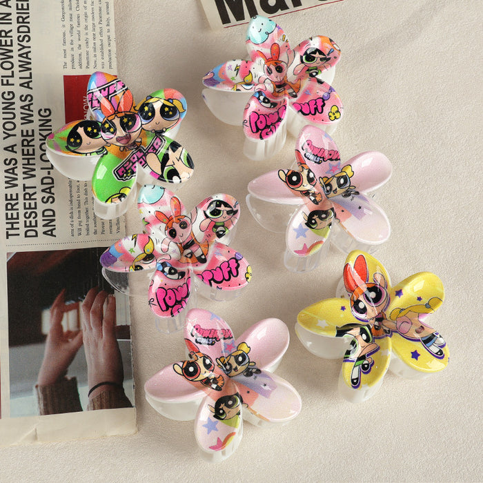 Wholesale Cartoon Frangipani Print Hair Clips
